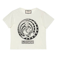 (WMNS) Gucci x Disney Donald Duck Printed Short-Sleeved For Beige 644674-XJDBE-9095