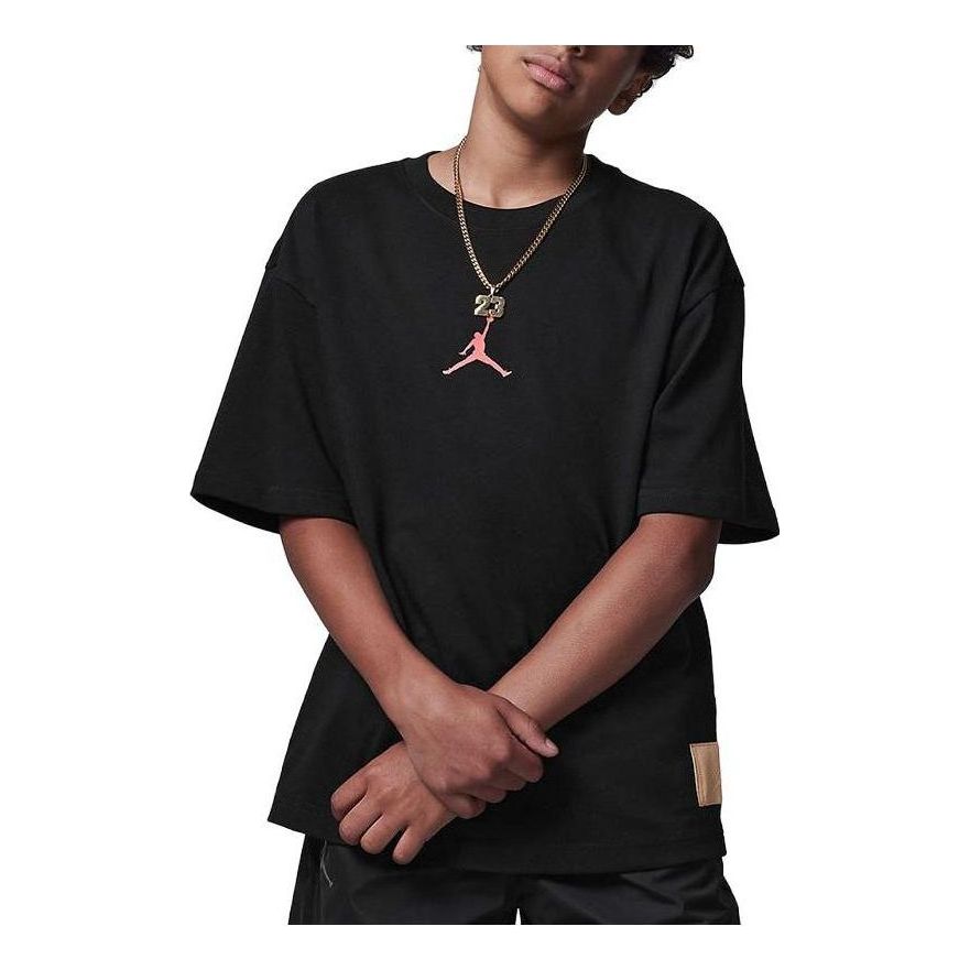 (GS) Air Jordan Oversized T-Shirt 'Black Multi' FV2829-010