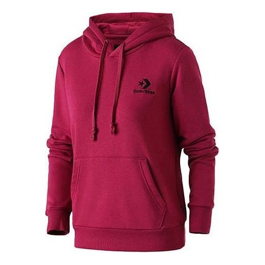 (WMNS) Converse Star Chevron Embroidered Pullover Hoodie 'Dark Red' 10008923-A08