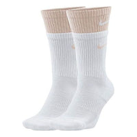 Nike Everyday Plus Cushioned Double Layer Splicing Training Sports Socks Unisex 2 Pairs Pink White DD2795-102