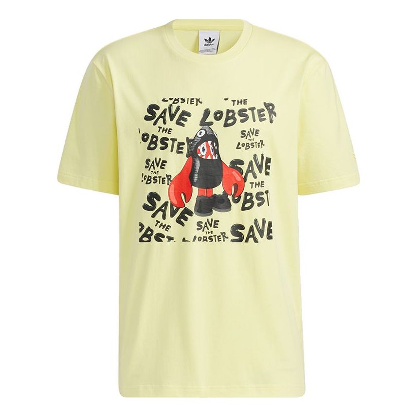 adidas originals Artist Tee Ss Cartoon Printing Casual Sports Short Sleeve Yellow H58117