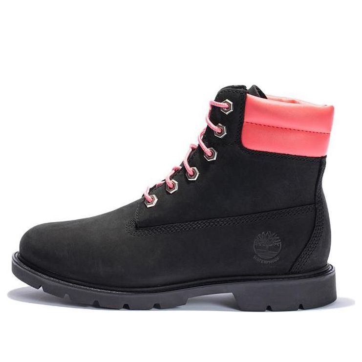 (WMNS) Timberland Linden Woods 6 Inch Waterproof Boots 'Black Nubuck with Pink' A44FA-001