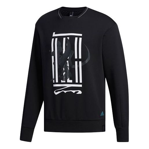 adidas WJ SWT LOGO Casual Sports Round Neck Pullover Black FM9345