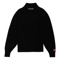 HERON PRESTON CTNMB Heavy Knit Turtleneck Sweaters 'Black White' HMHF001F21KNI0011001