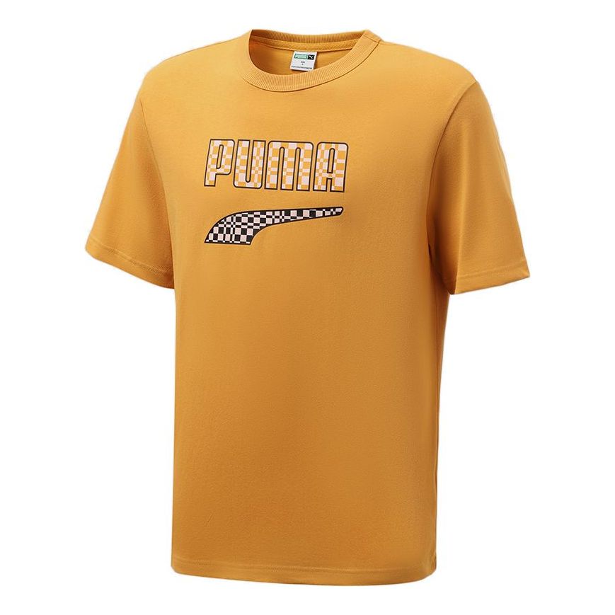 PUMA Logo Printing Sport Round NeckShort Sleeve Men's Orange 533042-37