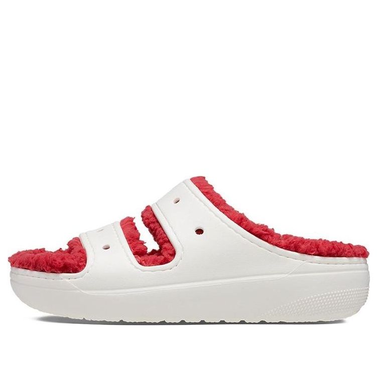 (WMNS) Crocs Classic Cozzzy Holiday Sweater Sandal 'White Red' 209227-90H