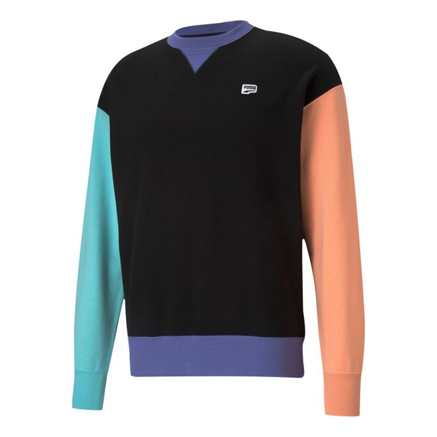PUMA Graphic Crew Logo Printed Casual Sports Sweater Black 531426-51
