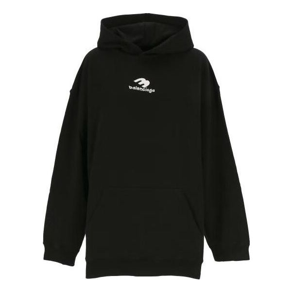 Balenciaga New Logo Popover Hoodie 'Black White' 570811TNVH21070