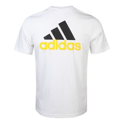 Men's adidas Round Neck Short Sleeve White T-Shirt GL2218