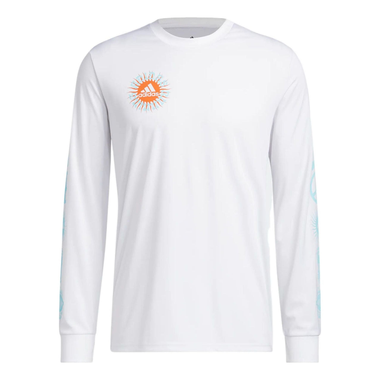Men's adidas Btn G Ls T Back Printing Pattern Logo Round Neck Pullover Long Sleeves White T-Shirt HA4306