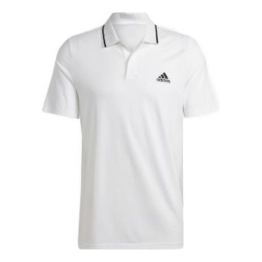 adidas Essentials Piqu Small Logo Polo Shirt 'White' IC9315