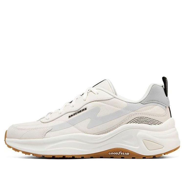 (WMNS) Skechers D'lites Wave Sneakers 'Beige White Blue' 149389-NTBK