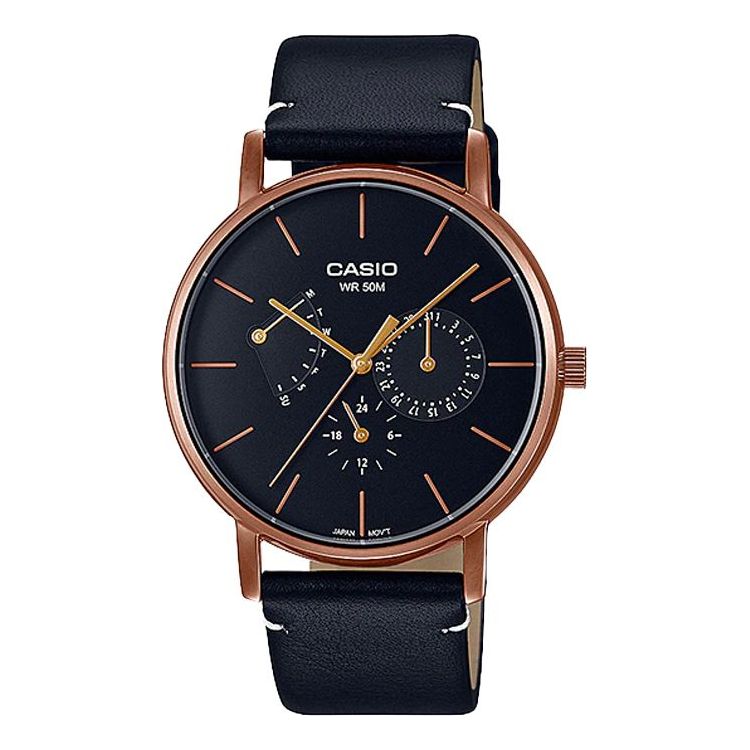 CASIO Sports Quartz Waterproof Mens Black Analog MTP-E320RL-1EVDF