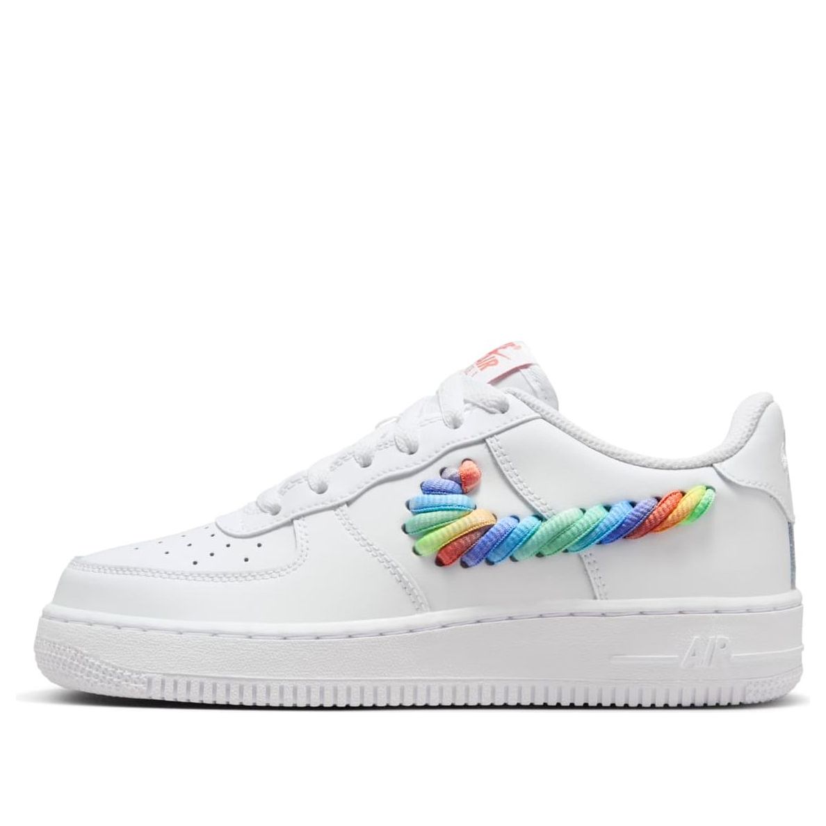 (GS) Nike Air Force 1 Low 'Rainbow Lace Swoosh' FQ4948-100