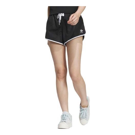 (WMNS) adidas originals Logo Laced Shorts 'Black' IU1292
