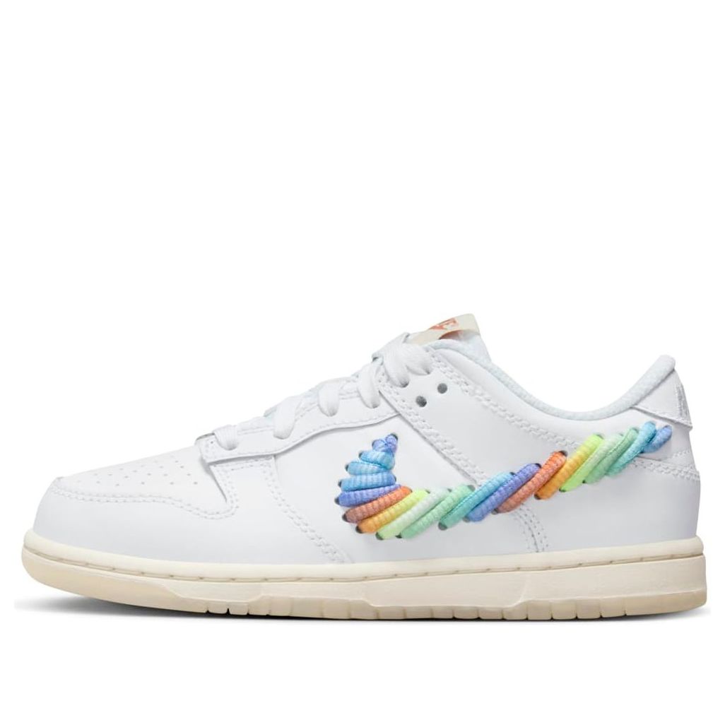 (PS) Nike Dunk Low SE 'Rainbow Lace Swoosh White' FN4862-100