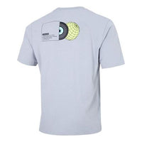 Men's adidas neo Alphabet Pattern Printing Athleisure Casual Sports Round Neck Short Sleeve Light Silver T-Shirt HC9718