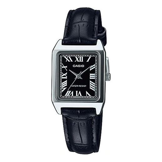 CASIO Vintage Style Square Red Squarees Quartz Black Analog LTP-V007L-1B