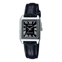 CASIO Vintage Style Square Red Squarees Quartz Black Analog LTP-V007L-1B