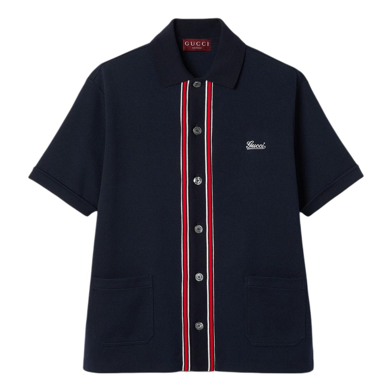 Gucci Cotton Jersey Polo Shirt 'Navy blue' 742380-XJGKU-4215