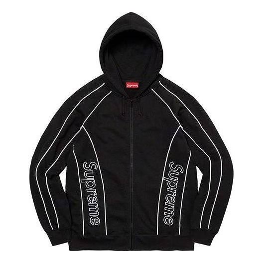 Supreme Track Paneled Zip Up Hooded Sweatshirt 'Black White' SUP-FW21-164