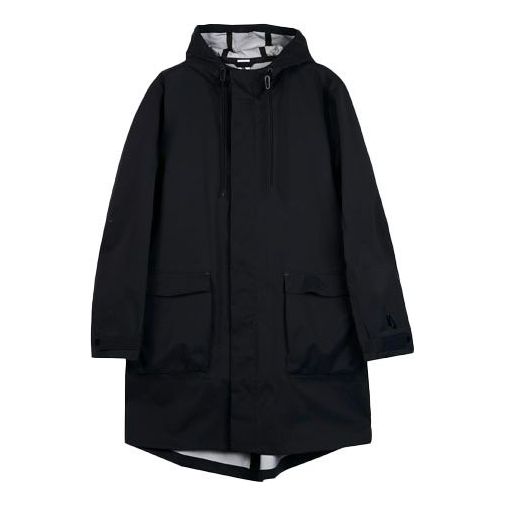 Men's Nike Solid Color Athleisure Casual Sports Mid-Length Hooded Windbreaker AV8271-010