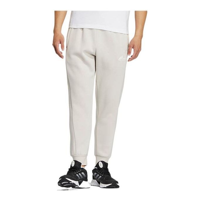 adidas Solid Color Pattern Printing Bundle Feet  Sports Pants Men's Jade White HN9004