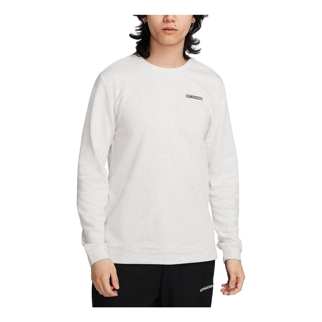 Nike Dri-FIT Track Club Fleece Long-Sleeve Crew Neck Running Sweatshirt 'White' FB5510-025