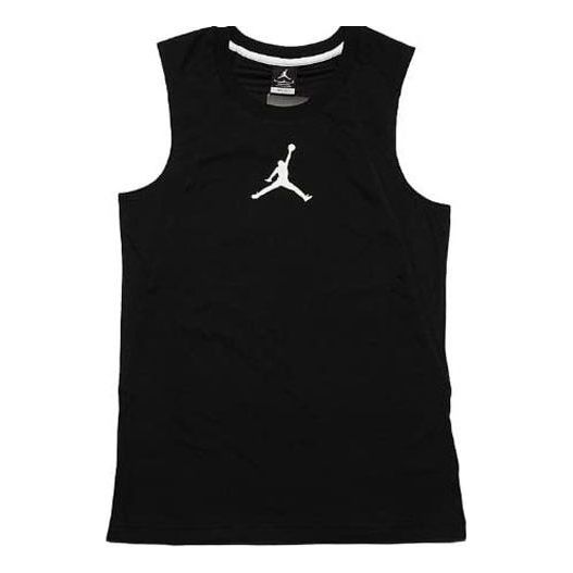 Men's Air Jordan Solid Color Logo Round Neck Pullover Basketball Sports Vest Black 467307-010