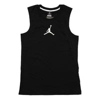 Men's Air Jordan Solid Color Logo Round Neck Pullover Basketball Sports Vest Black 467307-010
