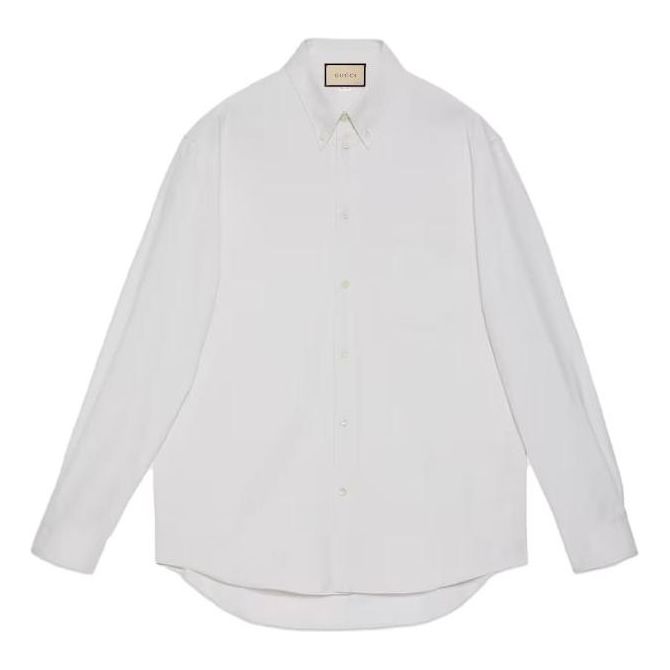Gucci Oxford Cotton Shirt With Embroidery 'White' 742711-ZANVH-9002