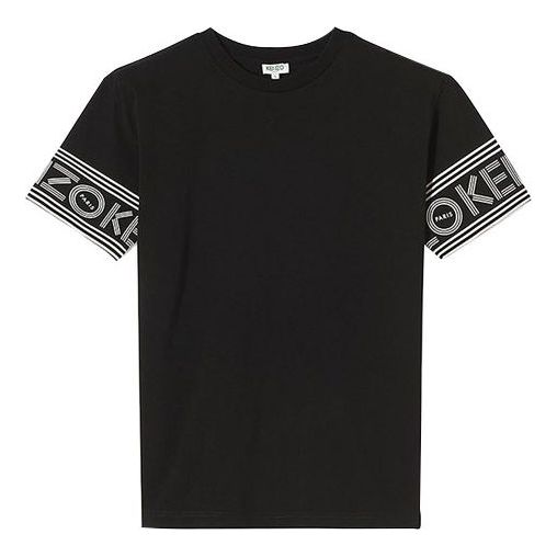 KENZO Cuff Logo Cotton Short Sleeve T-Shirt 'Black' F005TS0434BD-99