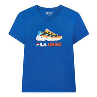 FILA Jagger Casual Sports Pattern Printing Round Neck Short Sleeve Blue F11M028154F-BU