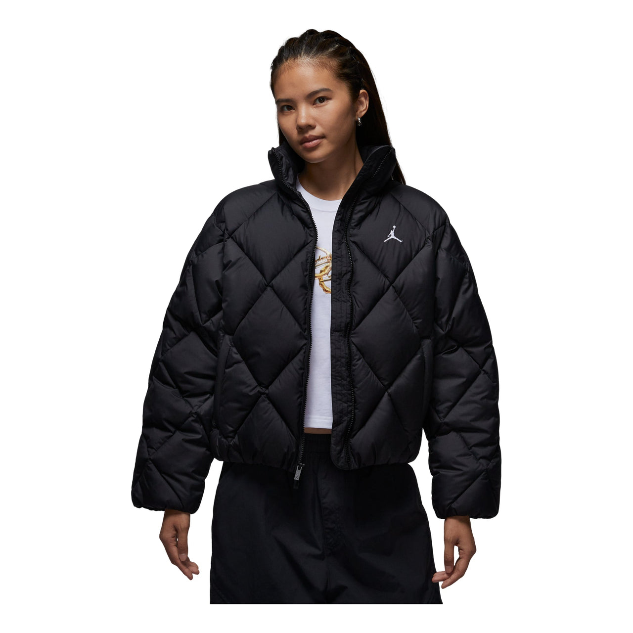 (WMNS) Air Jordan Brooklyn Quilted Puffer Jacket 'Black' HV0418-010
