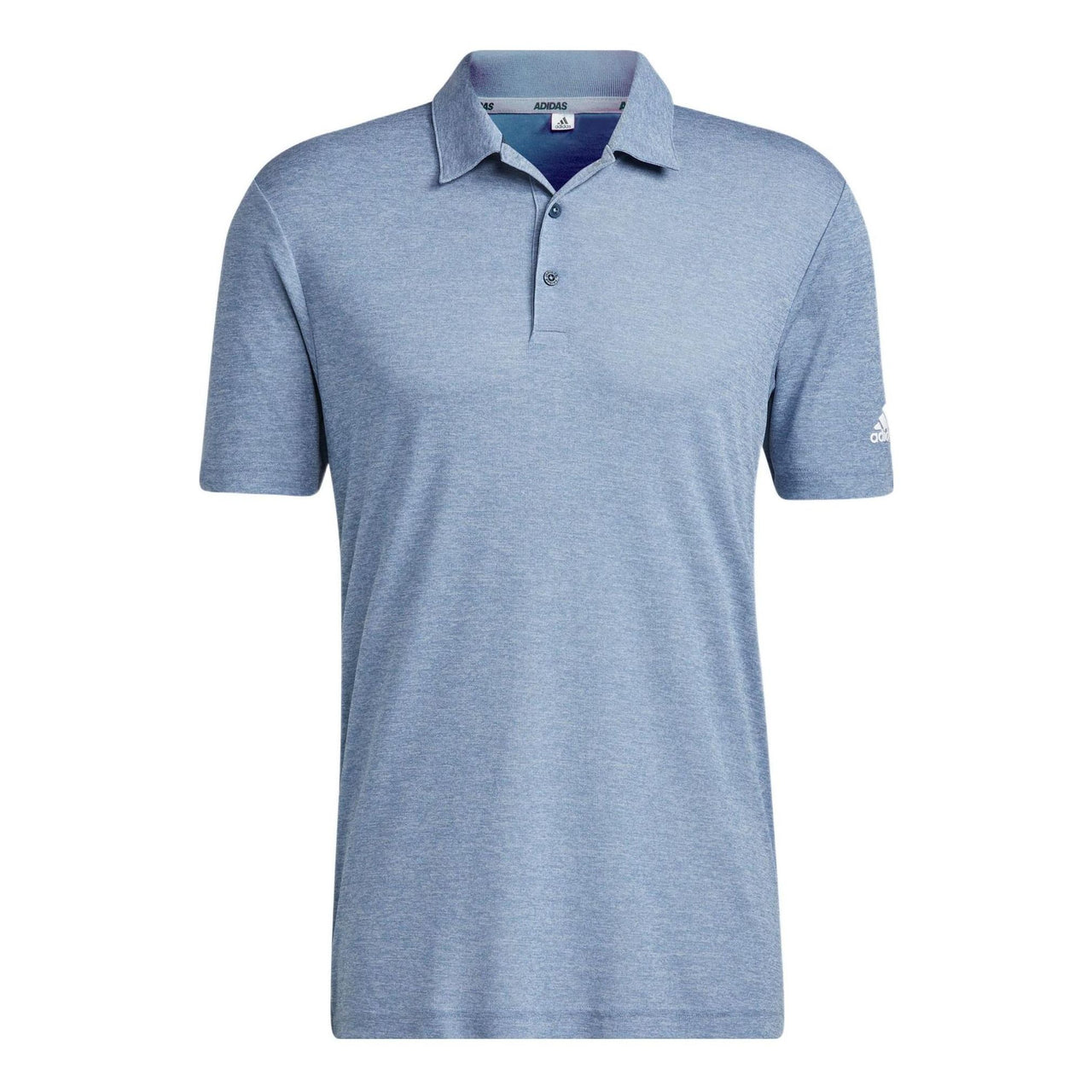 Men's adidas SS22 Solid Color Logo Printing Short Sleeve Blue Polo Shirt HF6218