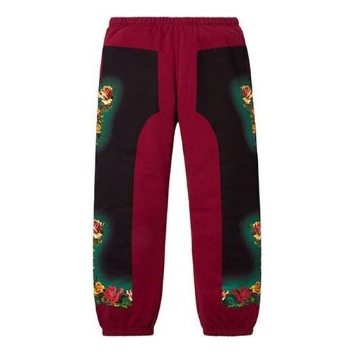 Supreme x Jean Paul Gaultier Floral Print Sweatpants 'Burgundy Black Green' SUP-SS19-791
