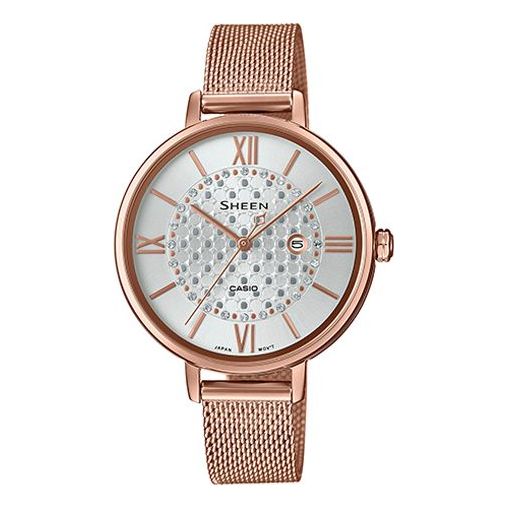 CASIO Waterproof SHEEN Quartz Sapphire Crystal Rose Gold Analog SHE-4059PGM-7AU