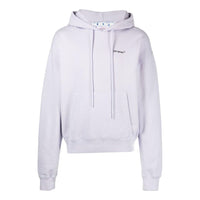 Men's Off-White SS22 Solid Color Arrow Pattern Printing Hooded Long Sleeves Version Light Purple OMBB037F22FLE0033610