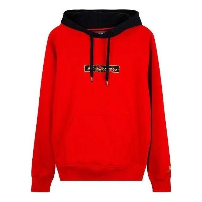New Balance Logo Print Sport Hoodie 'Red Black' NCA1A023-RD