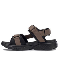 Reebok Hyperium Sandal TXT Fashion Soft Sole Cozy Open Toe Flat Heel Sports Brown Black Sandals 'Brown Black' GX1154