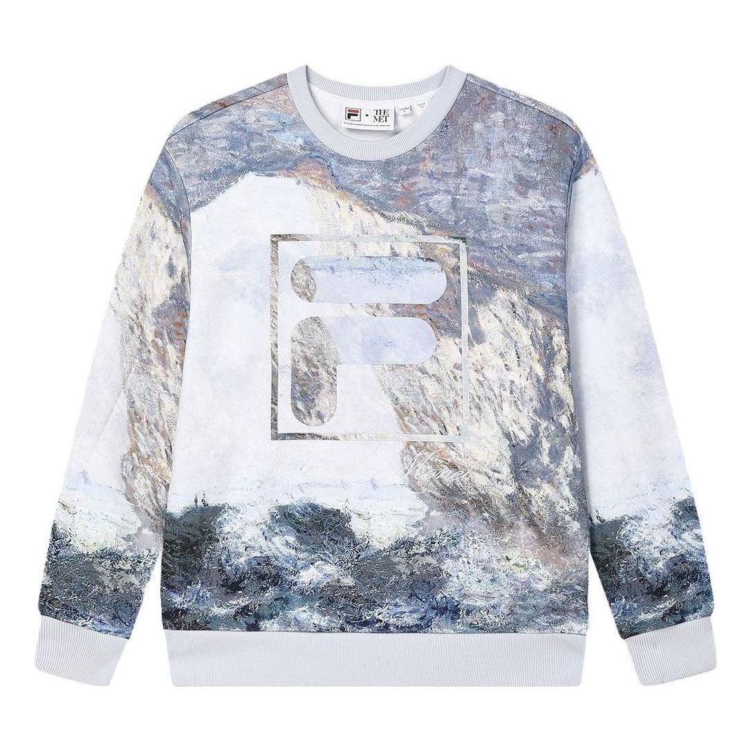 FILA HERITAGE Collection THE GREAT MATISSE Theme F-Box Logo Sweatshirt 'White Multi-Color' F11M348220F-ZA