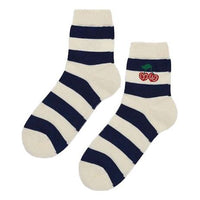 (WMNS) Gucci Cherry Striped Cotton Socks For 1 Pack Blue/White 631519-3GF80-9268