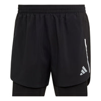 adidas Designed 4 Running 2-in-1 Shorts 'Black White' HN8023