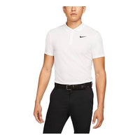 Nike Casual Breathable Solid Color Golf Short Sleeve Polo Shirt White DH0827-100