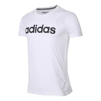 adidas neo Alphabet logo Printing Short Sleeve White DW7910
