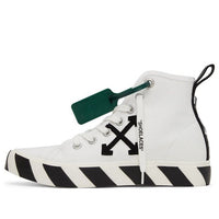 Off-White Mid-Top Vulcanised Canvas Sneaker 'White Green Black' OMIA119C99FAB0010110