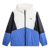 Li-Ning Color Block Windbreaker 'White Black Blue' AFDU363-5