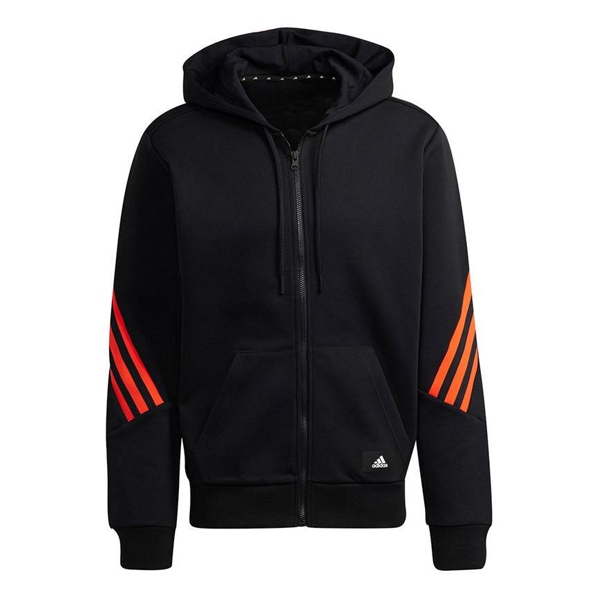 adidas M Fi 3s Fz Sports Hooded Jacket Black H46532