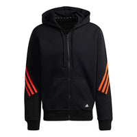 adidas M Fi 3s Fz Sports Hooded Jacket Black H46532