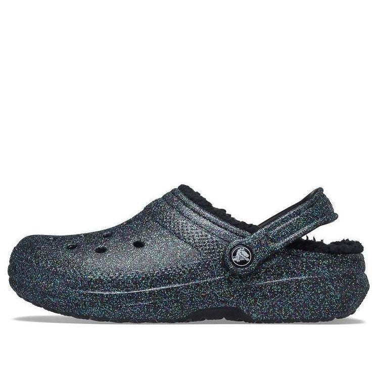 (WMNS) Crocs Classic Glitter Black Lined Clogs 'Starry Skies' 205842-9BD